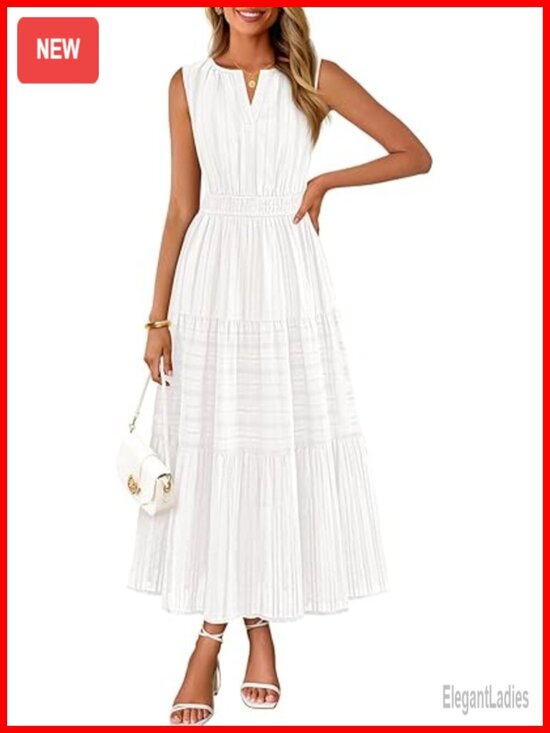 Dresses & Skirts - Sleeveless V Neck Midi Maxi Dress with Pockets